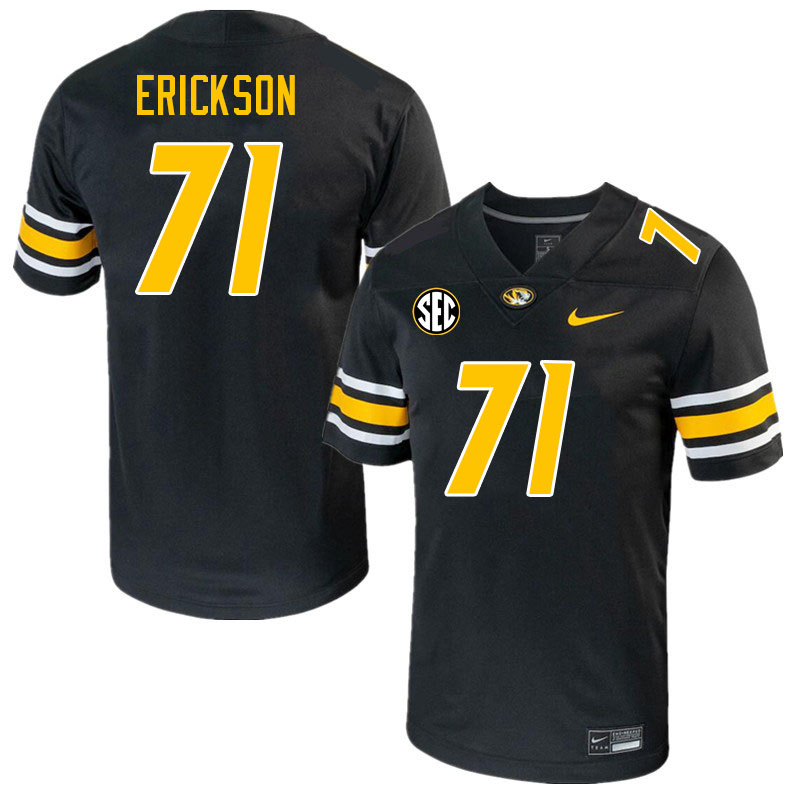 Men #71 Valen Erickson Missouri Tigers College 2023 Football Stitched Jerseys Sale-Black